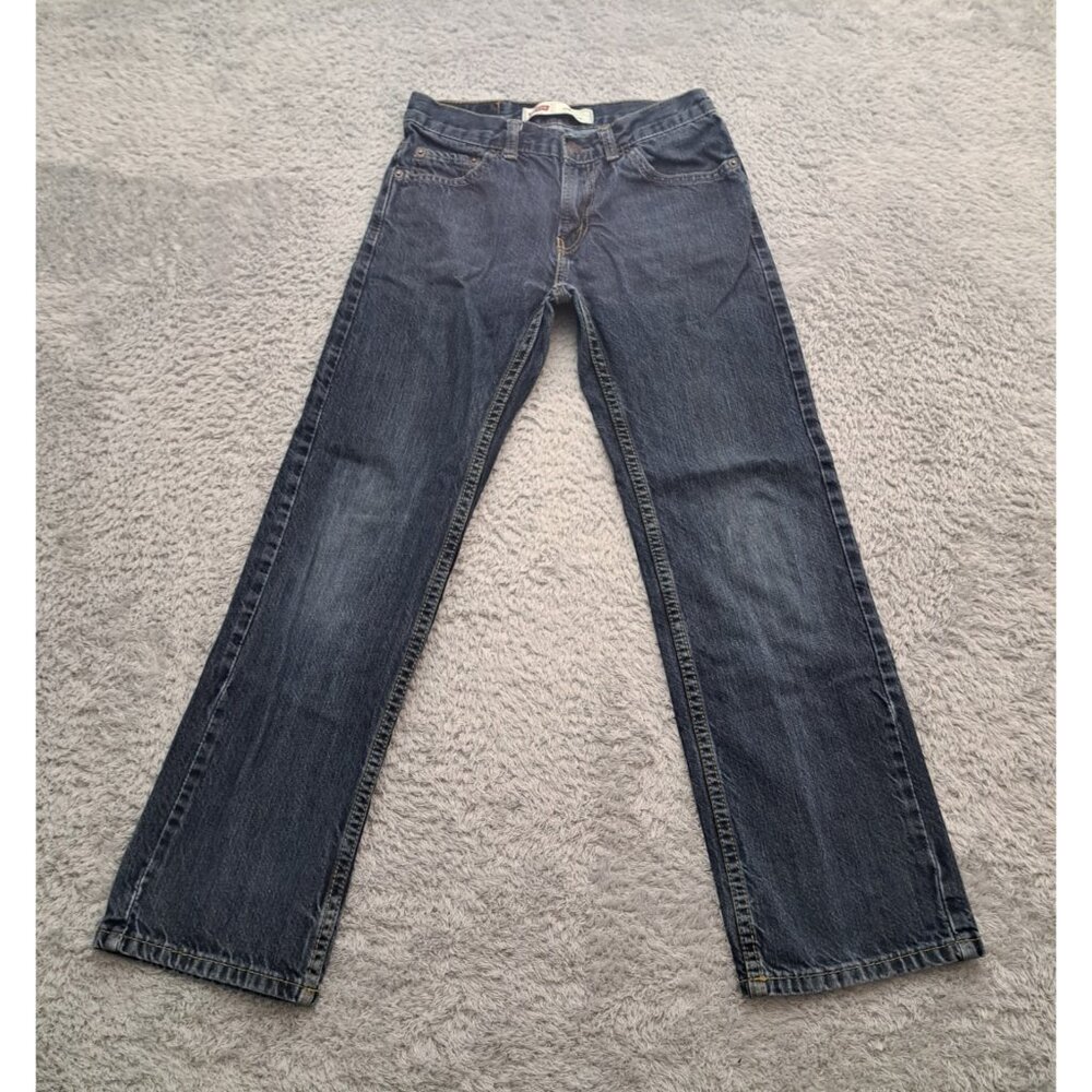 Levi's 505 Boys Jeans 12 Regular 26 x 26 Dark Blue Straight Leg
